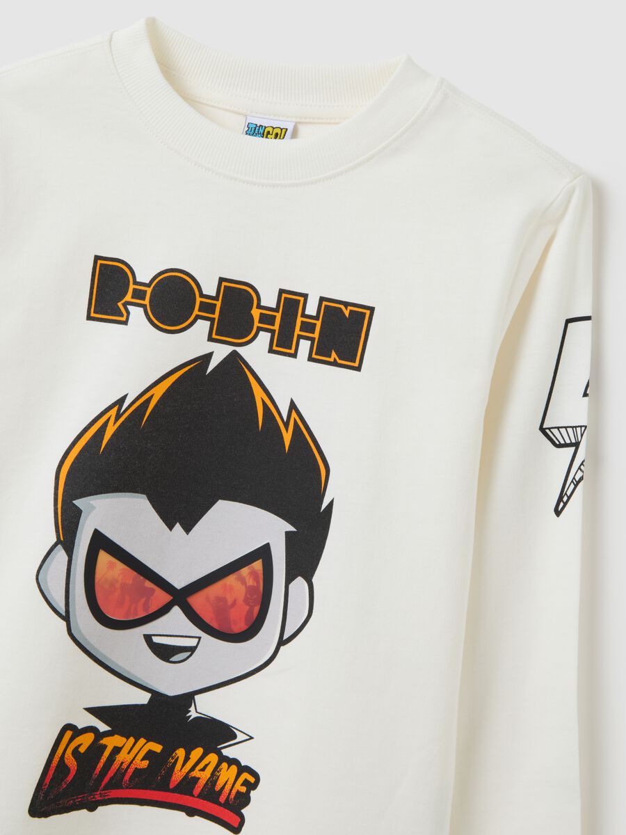 White regular fit pure cotton kids' T-shirt_3