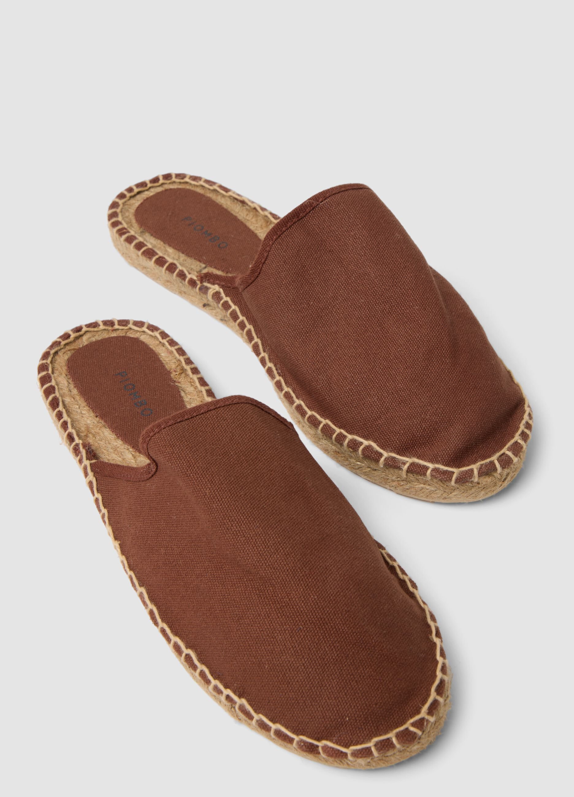 Brown espadrille-style sandals