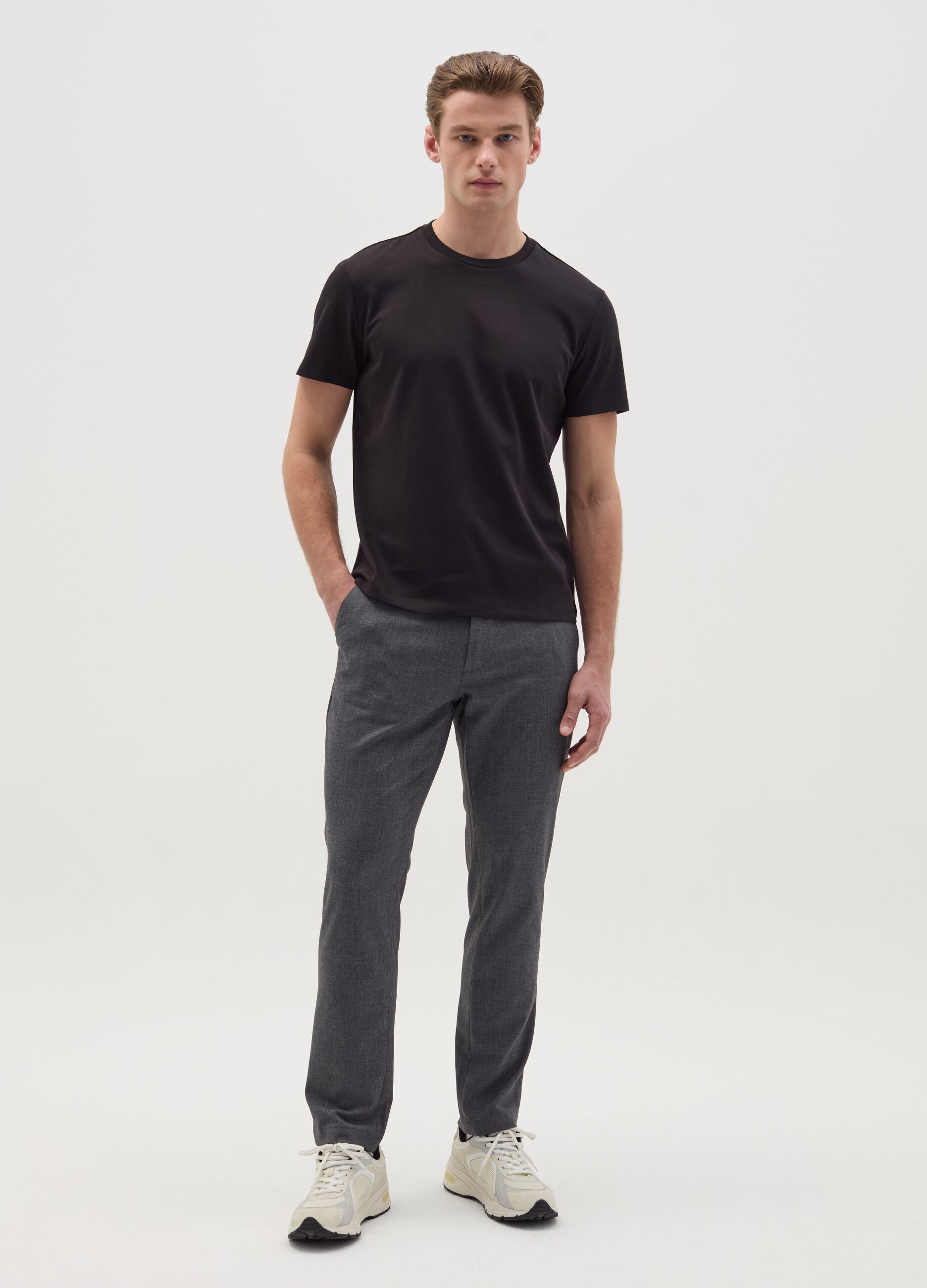 T-shirt with technical fabric