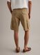 Beige stretch cotton cargo shorts, regular fit_2