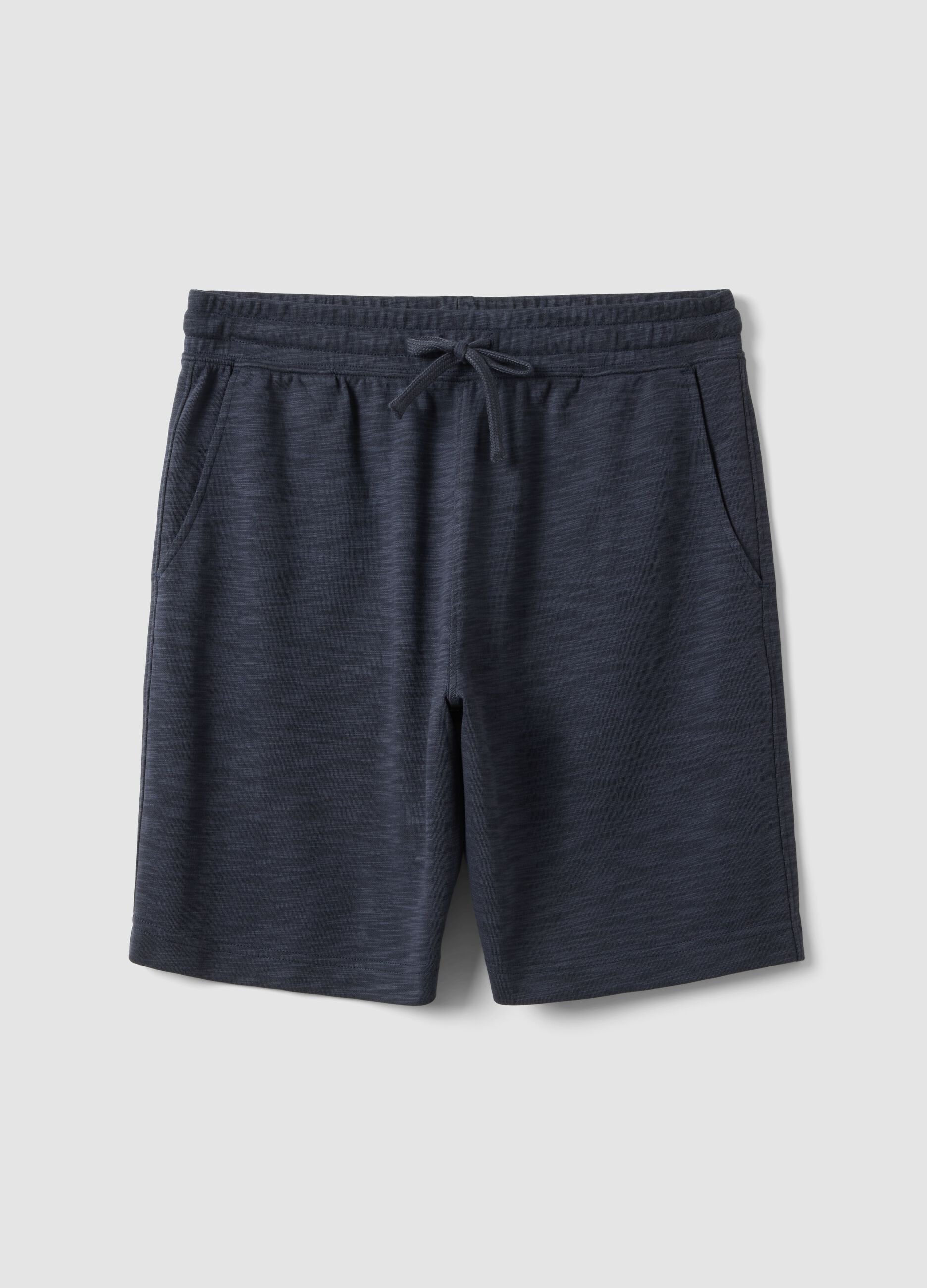 Grey cotton-blend pyjama shorts, regular fit