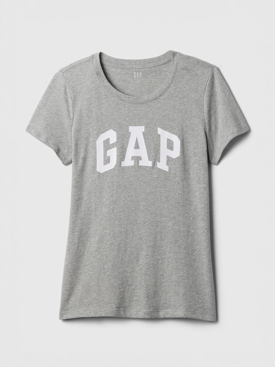 T-shirt grigio chiaro in puro cotone con logo GAP_3