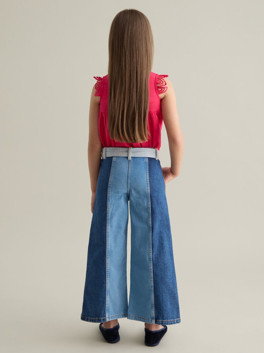 Wide-leg jeans with triple wash and belt_2