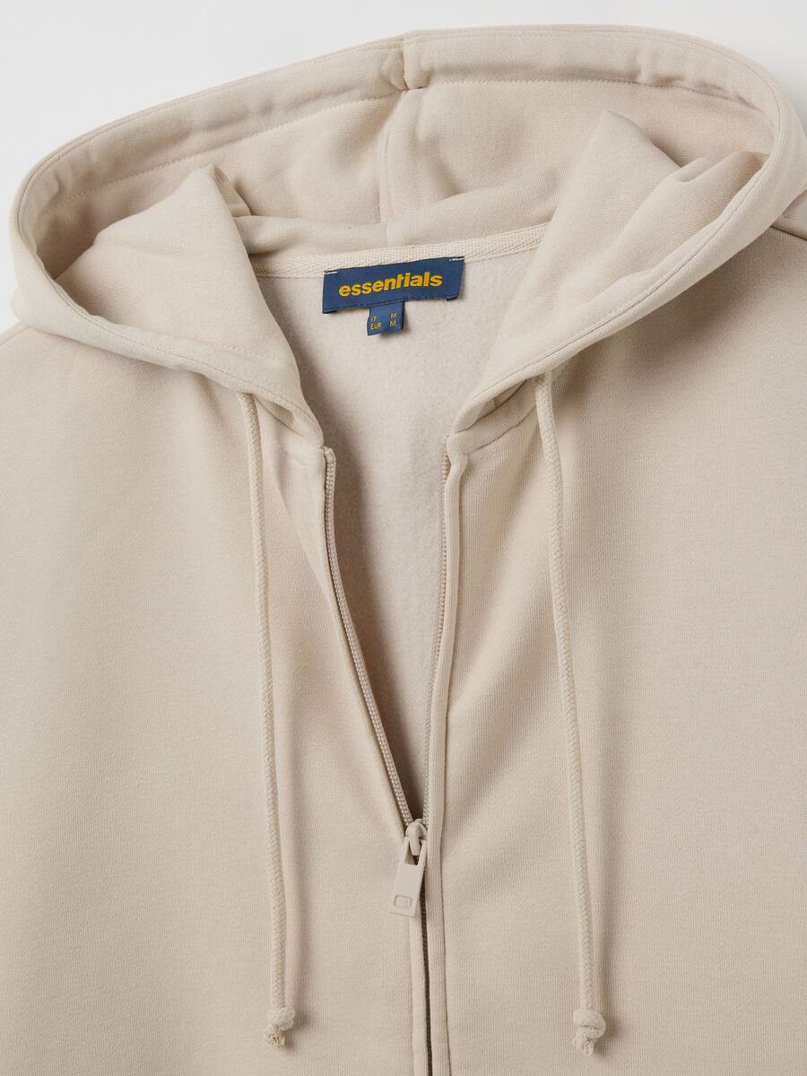 Beige cotton blend sweatshirt regular fit_1