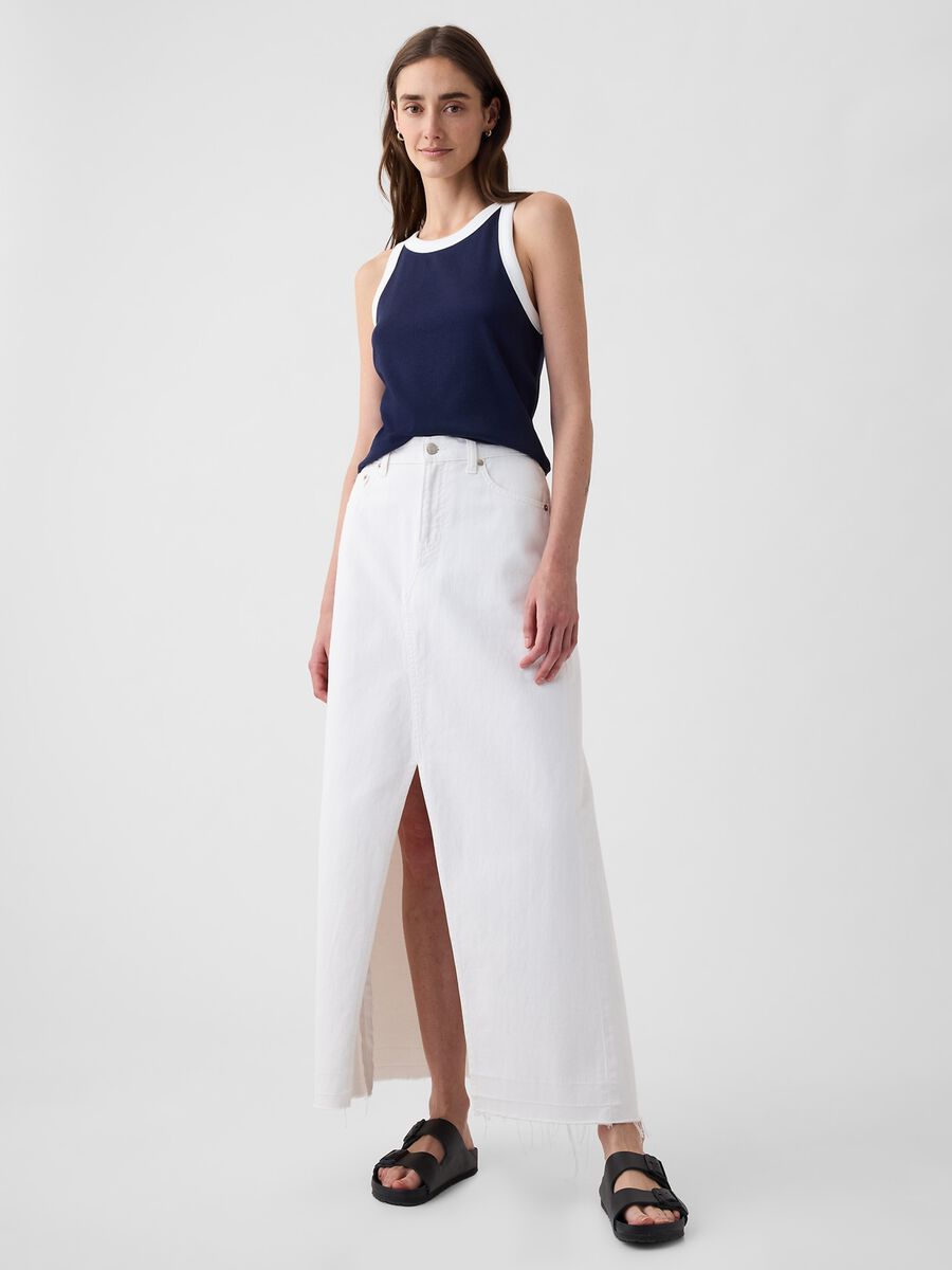 Ribbed crop tank top with halter neck_1