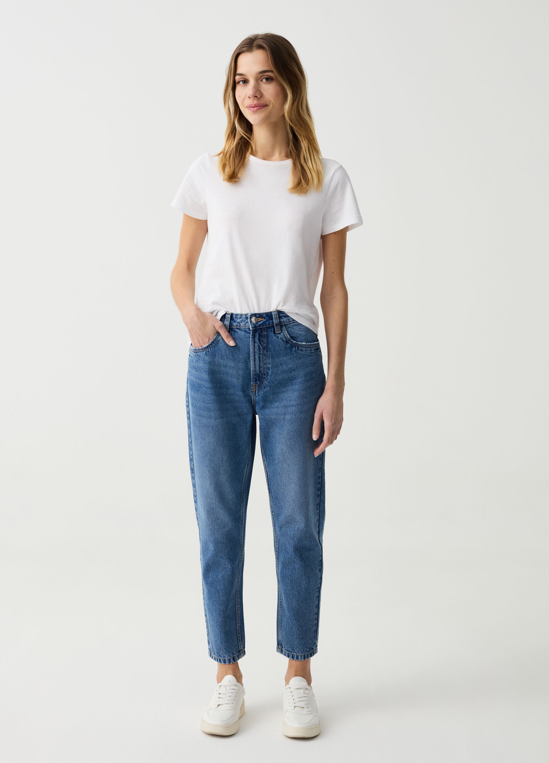 Jeans mom fit cropped