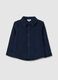 Camicia da bambino in puro cotone blu regular fit_0