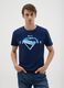 Men's pure cotton blue T-shirt with Superman logo_1