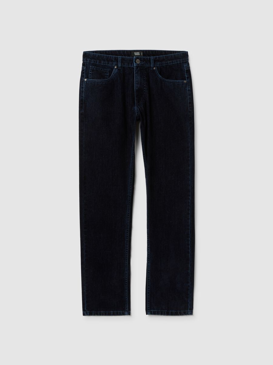 Pure Cotton Blue Denim Trousers Regular Fit_4