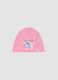 Cappello rosa in cotone elasticizzato jersey con stampa Lilo & Stitch per bambina_0