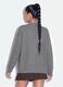 Cardigan grigio in tessuto elasticizzato con scollo profondo a V_3