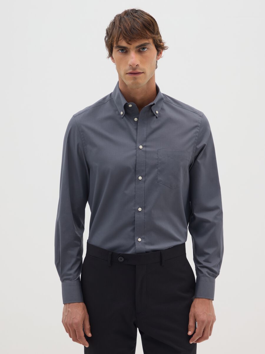 Regular Fit Blue Shirt_0