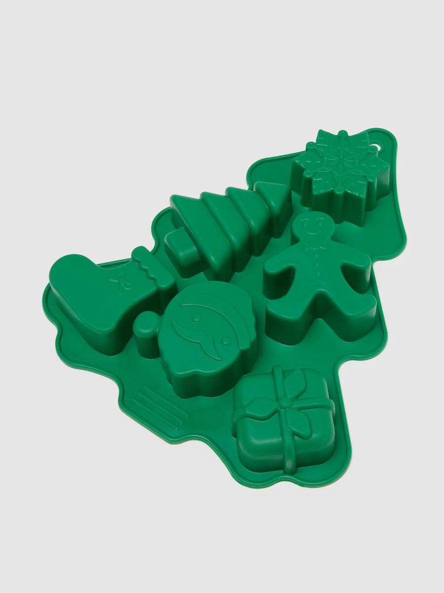 Green silicone Christmas tree-shaped baking mould_1