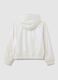 Girls' white regular fit jacket with hood_4