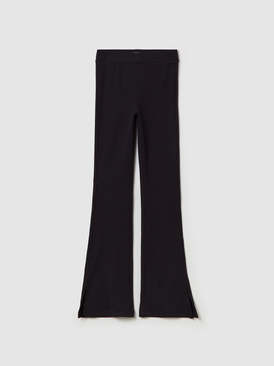 Flare-fit leggings in stretch cotton_0