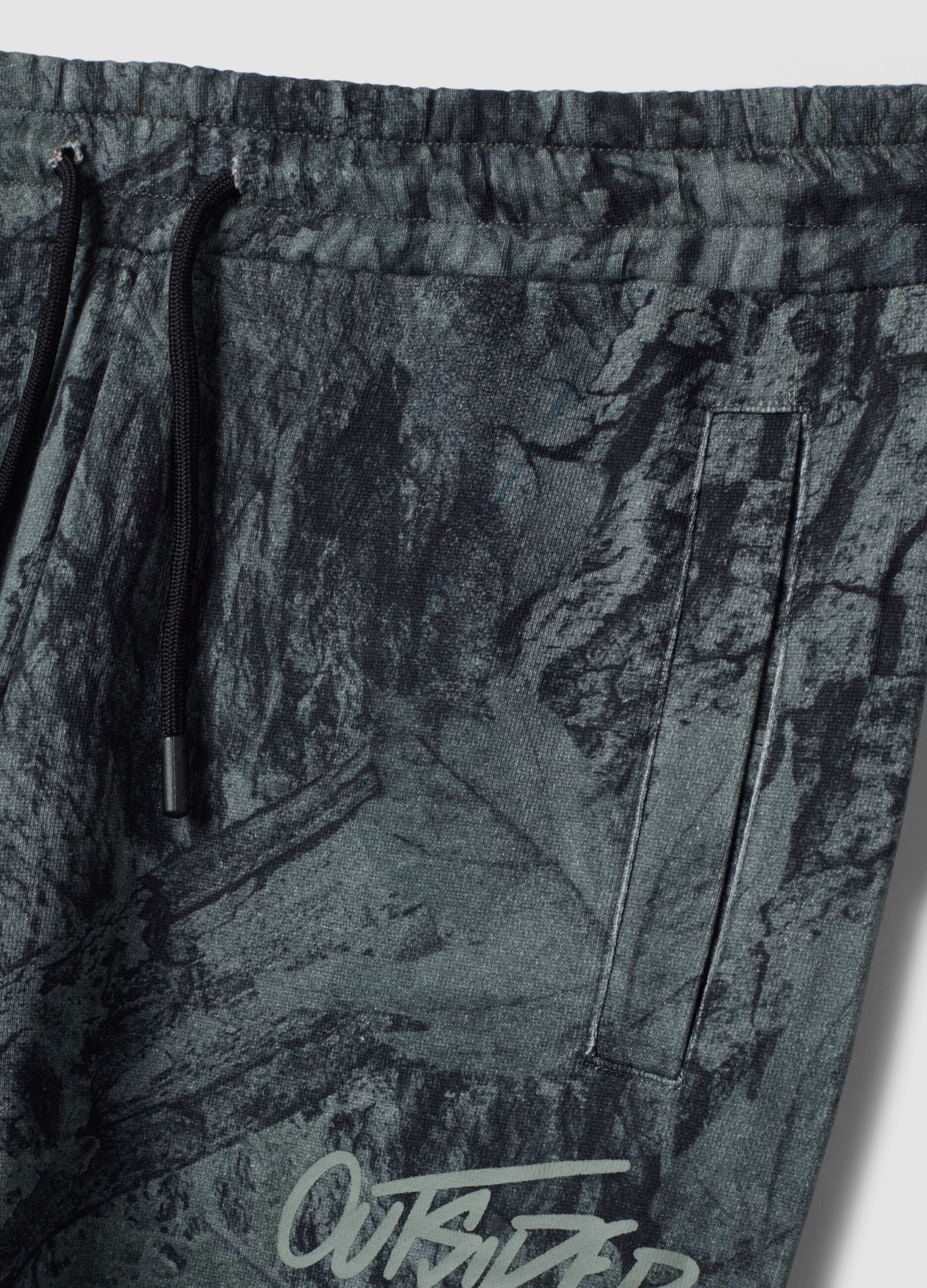 Grey cotton-blend jogger trousers with comfort fit