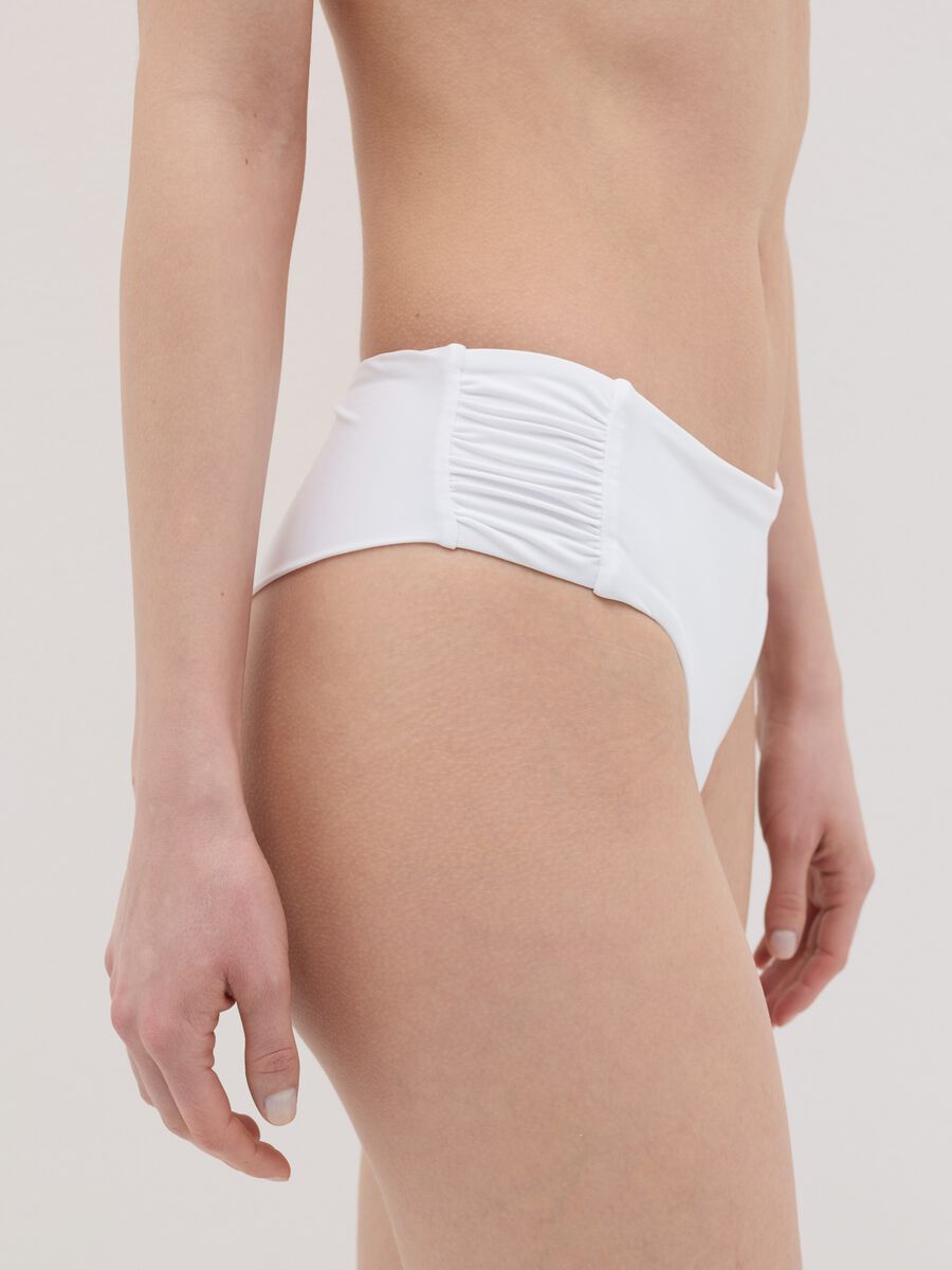 White bikini French knickers with gathering_3