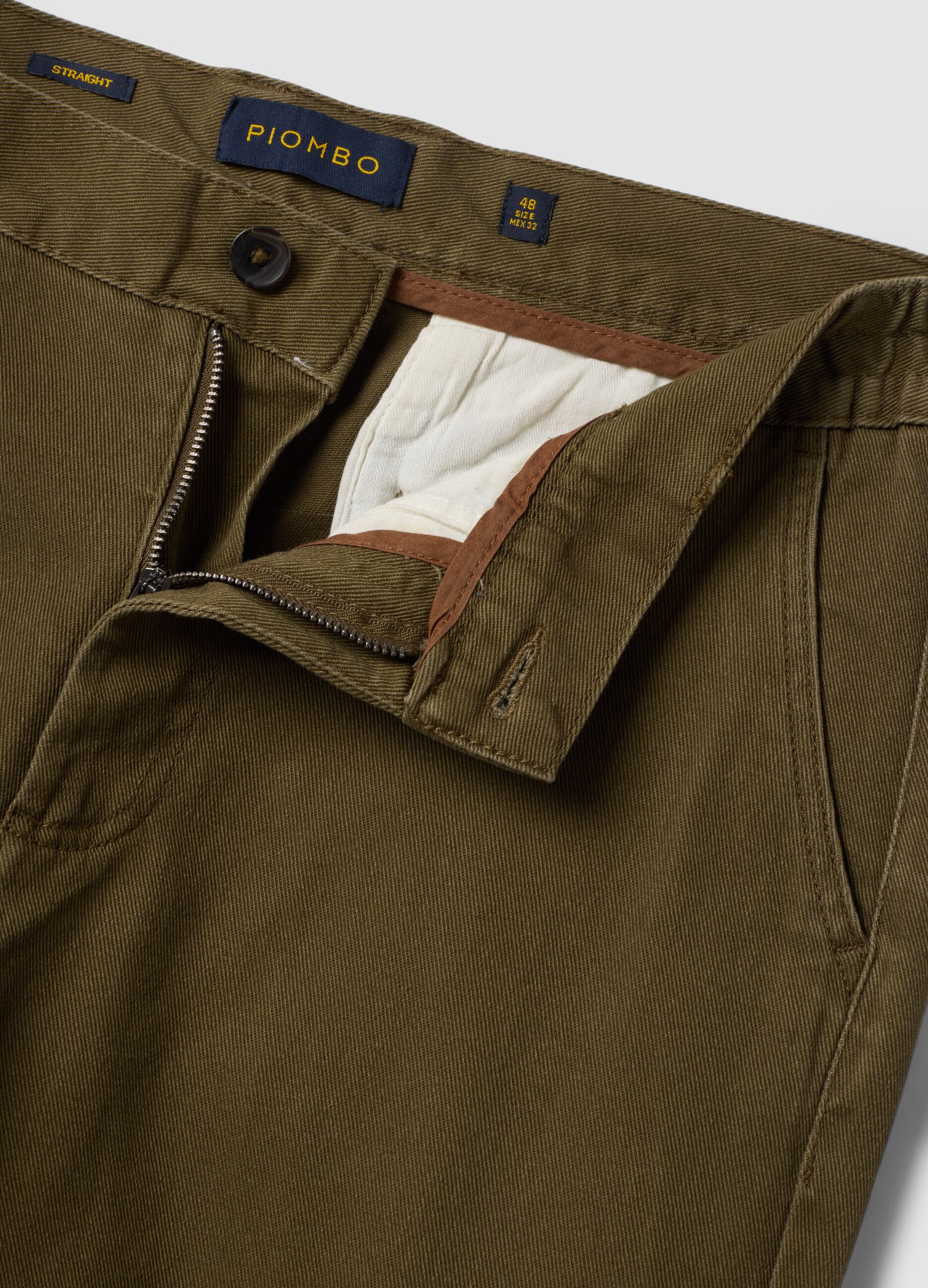 Men&rsquo;s brown stretch-cotton straight-fit chino trousers