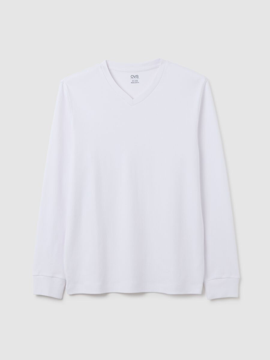 Maglia bianca a maniche lunghe in cotone_4