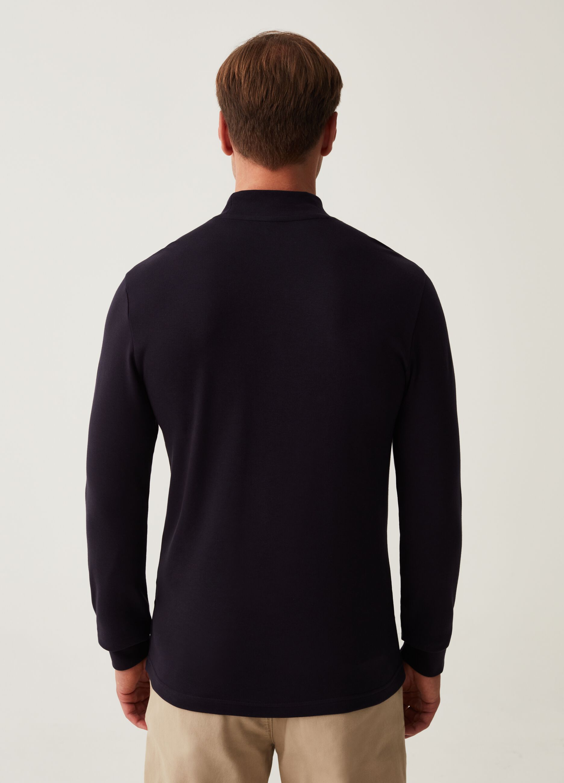T-shirt a maniche lunghe mock neck_2