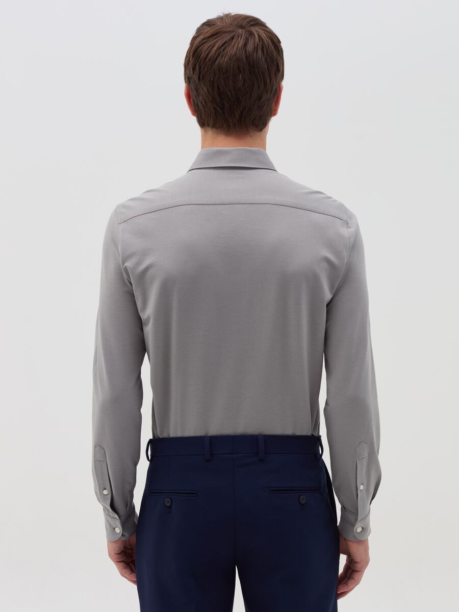 Solid colour regular-fit knit shirt_1