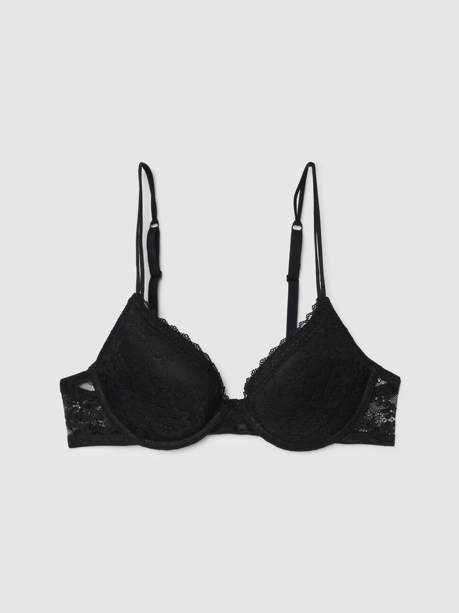 Black Lace Bra with Padding_4