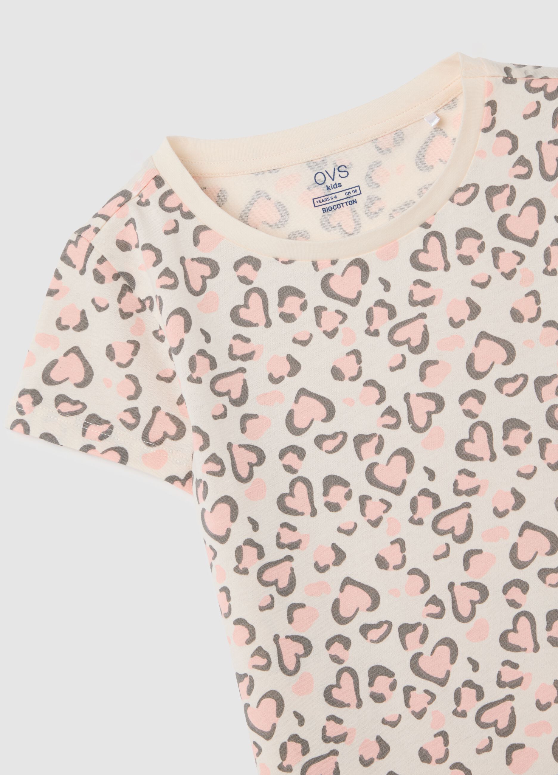 Pigiama da bambina in puro cotone multicolor regular fit con stampa