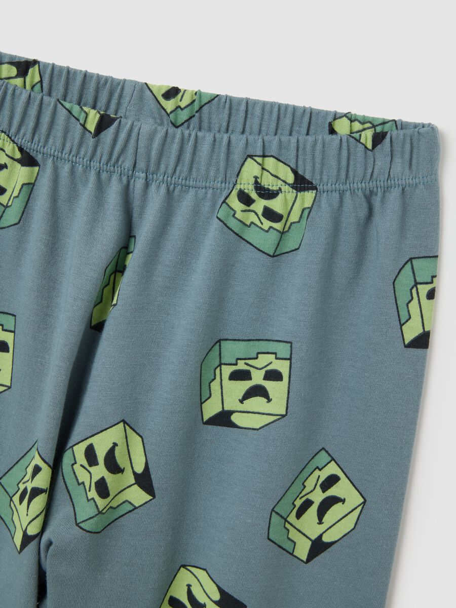 Children's pyjamas in pure green cotton regular fit_3