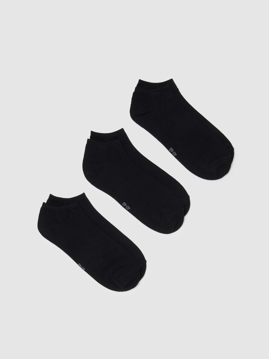 Pack of three black regular fit sports socks_0