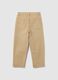 Pantaloni da bambino in puro cotone beige baggy_4