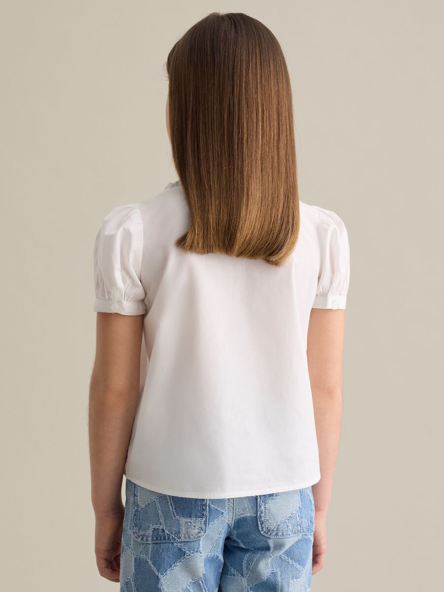 Cotton shirt with lace and floral embroidery_2
