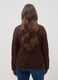Brown pure cotton cardigan regular fit with lace pattern_3