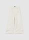 Girl's white wide leg trousers in pure cotton_3