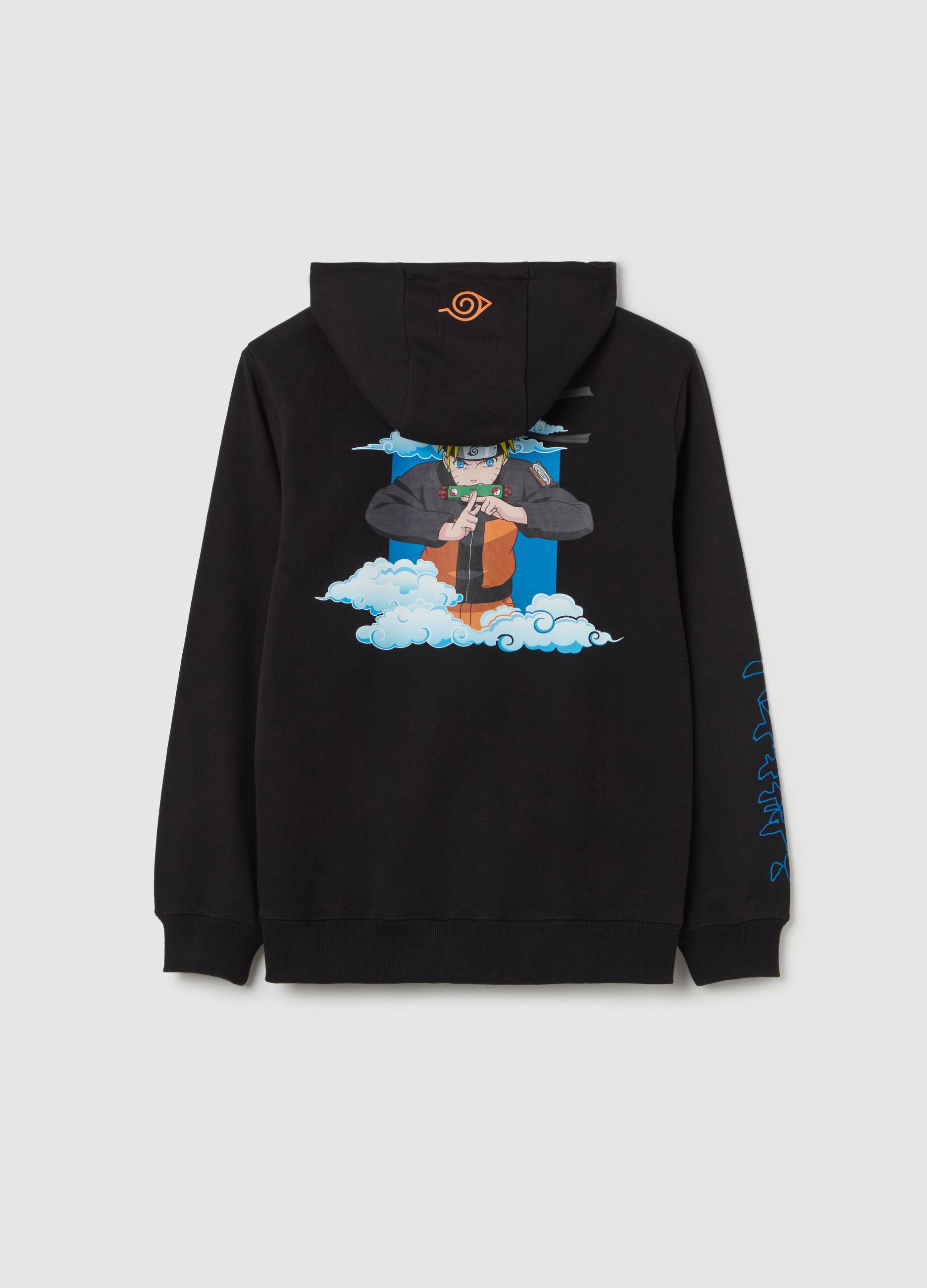 Full-zip sweatshirt with hood and Naruto print