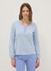 Blue nightshirt in pure cotton regular fit with Henley neckline_0