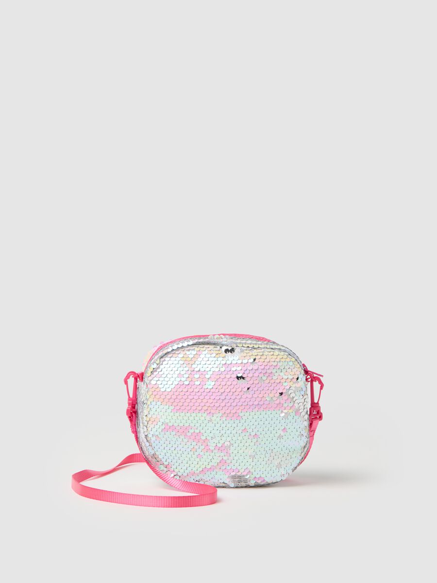 Multicoloured PVC shoulder bag for girls with sequins_1