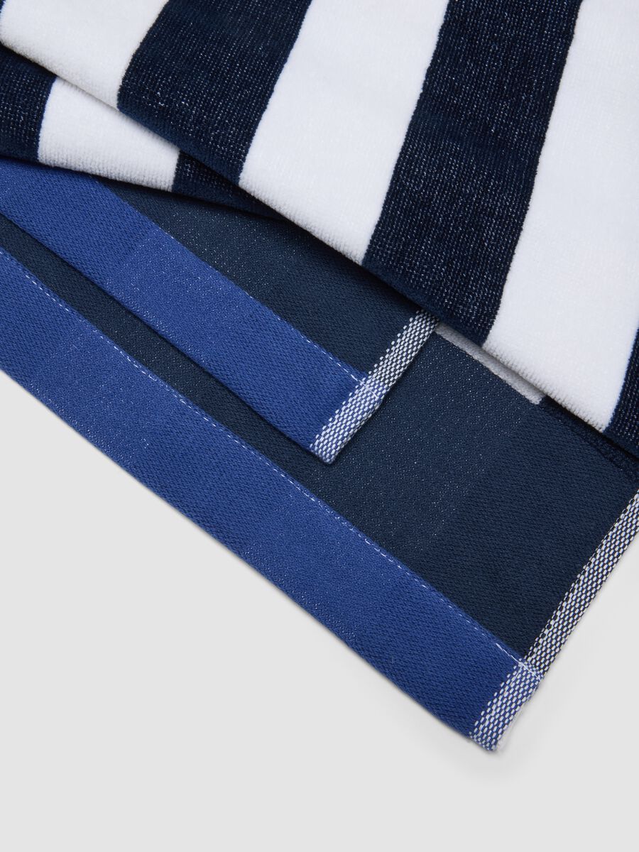 Blue striped pure cotton beach towel_2