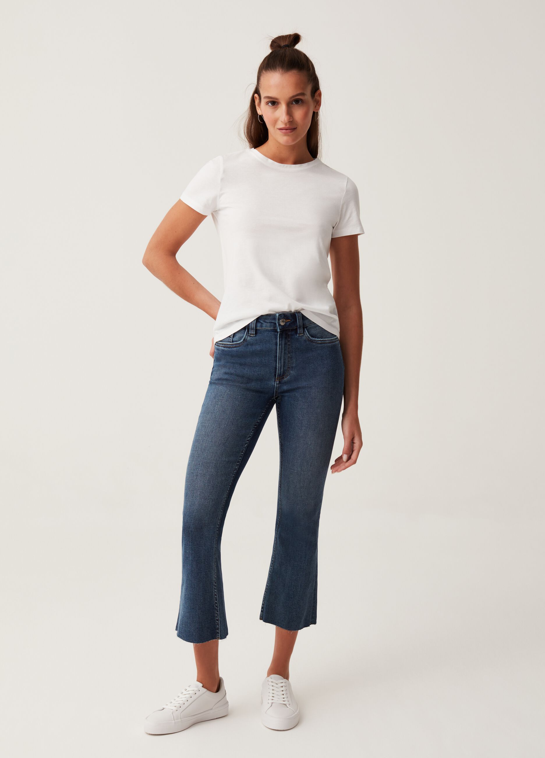 Jeans crop flare fit