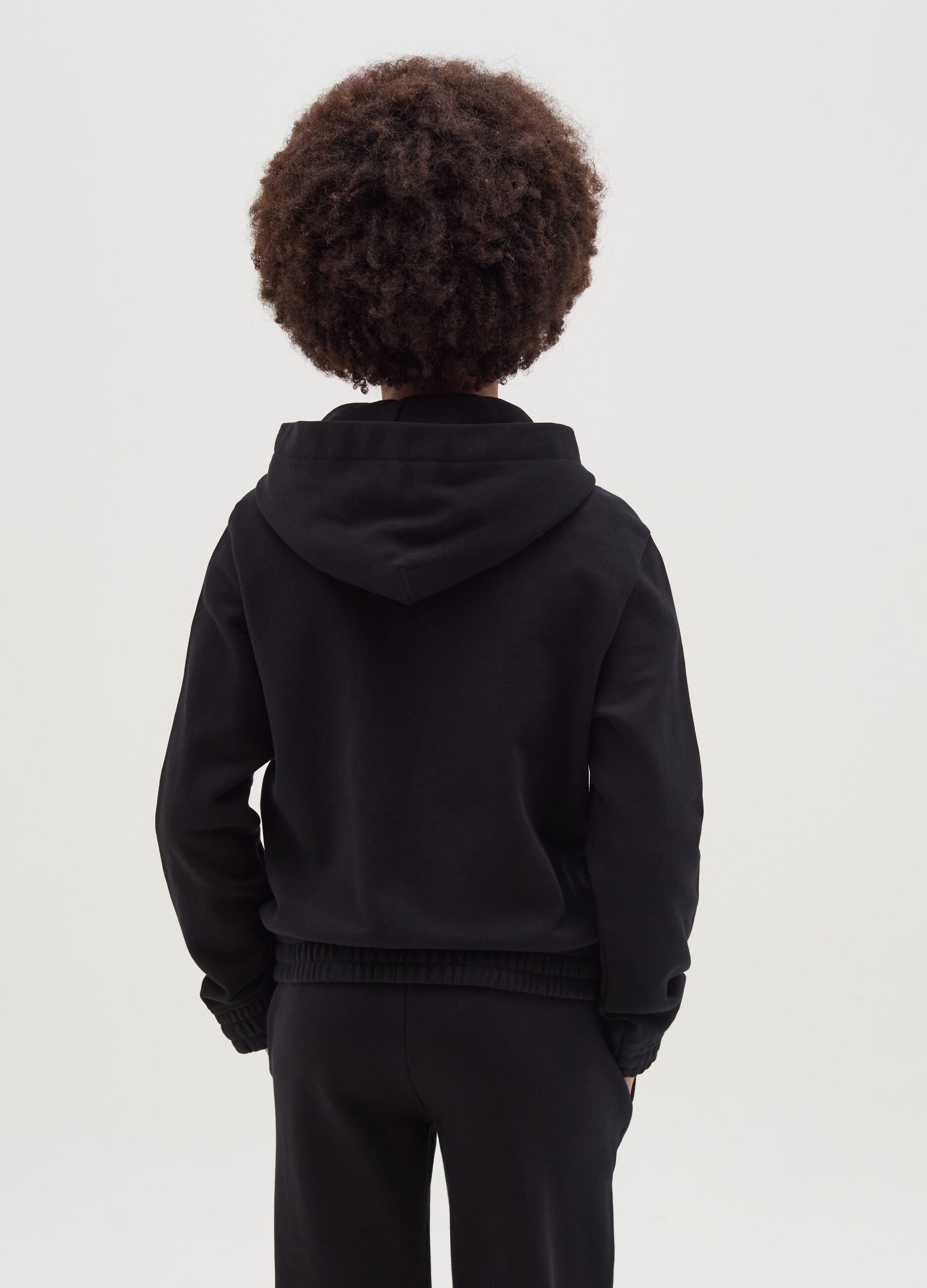 Full-zip sweatshirt in French terry with hood
