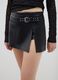 Black regular fit mini skirt with zip_4