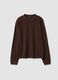 Light brown crew-neck pure cotton oversized jumper_4