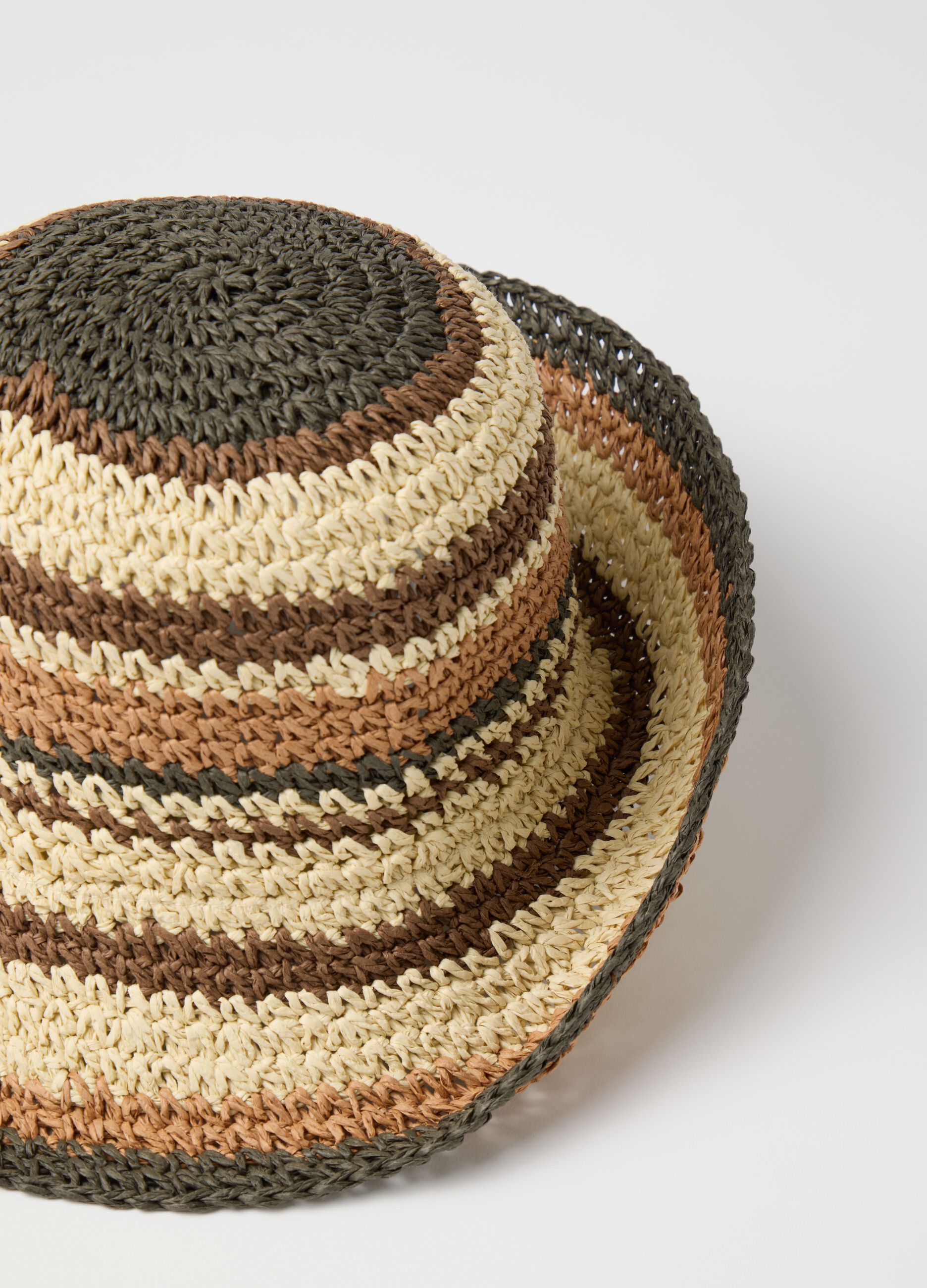 Cappello da donna in puro textile paper multicolor