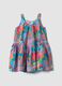 Multicolour pure cotton dress with wide straps_1