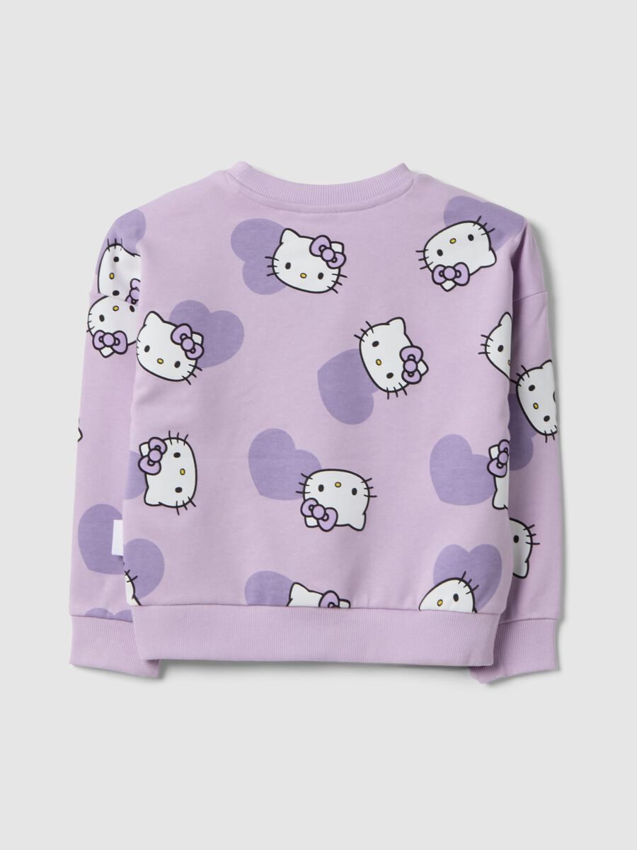 Girls' regular fit purple cotton blend sweatshirt with Hello Kitty_1