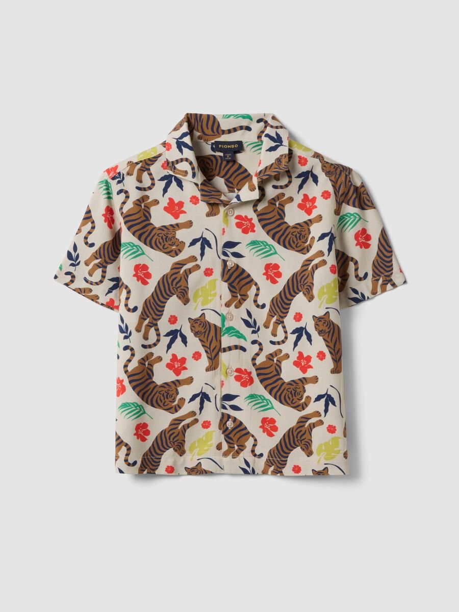 Boys&rsquo; multicolour pure viscose regular-fit shirt with prints_3