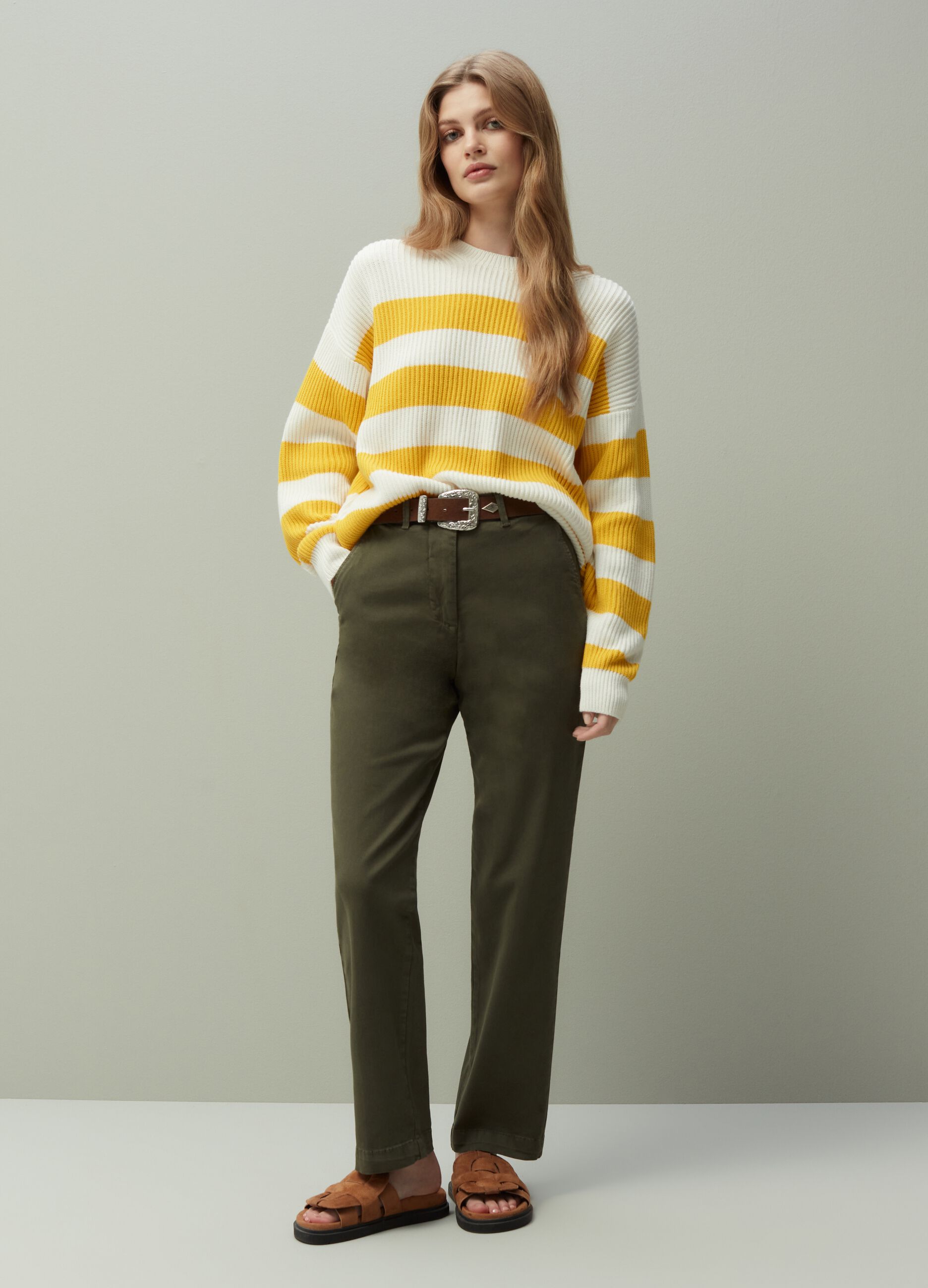 Pantaloni chino in cotone stretch