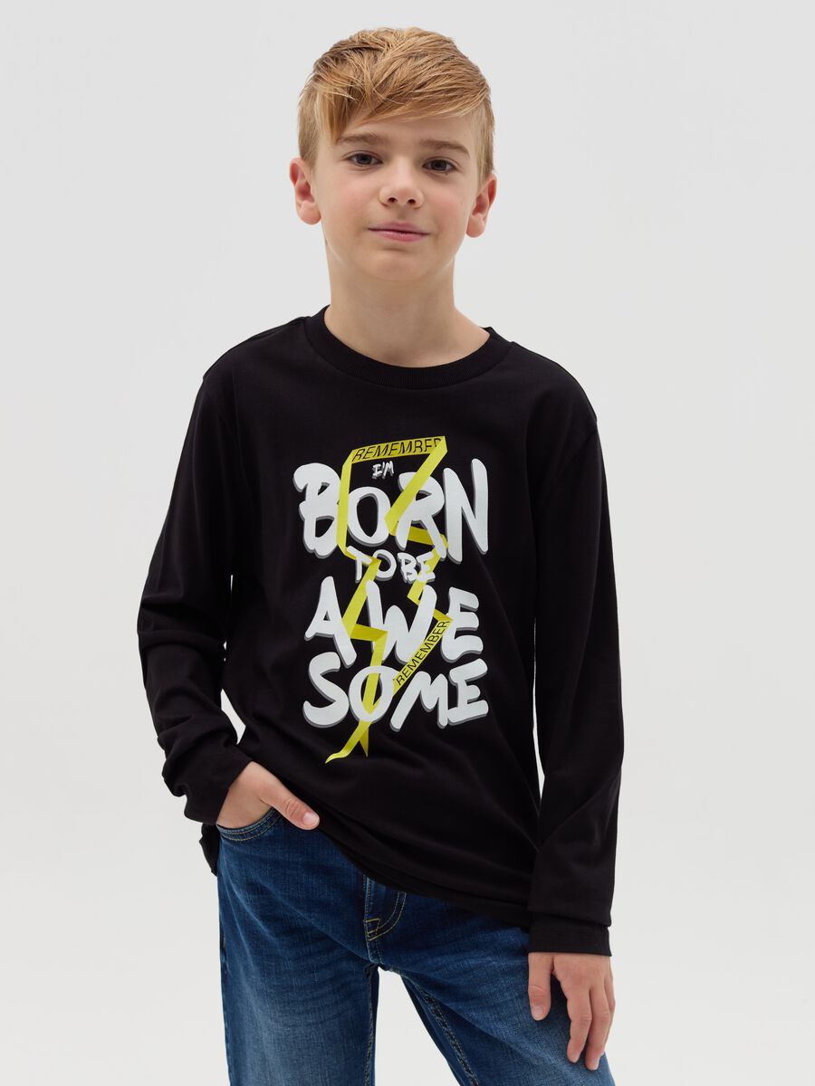 T-shirt con stampa a maniche lunghe_0