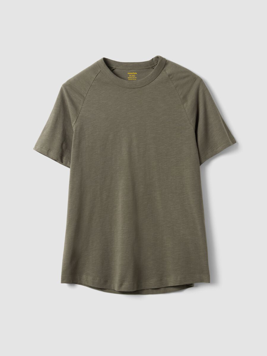 Regular fit green pure cotton T-shirt_0