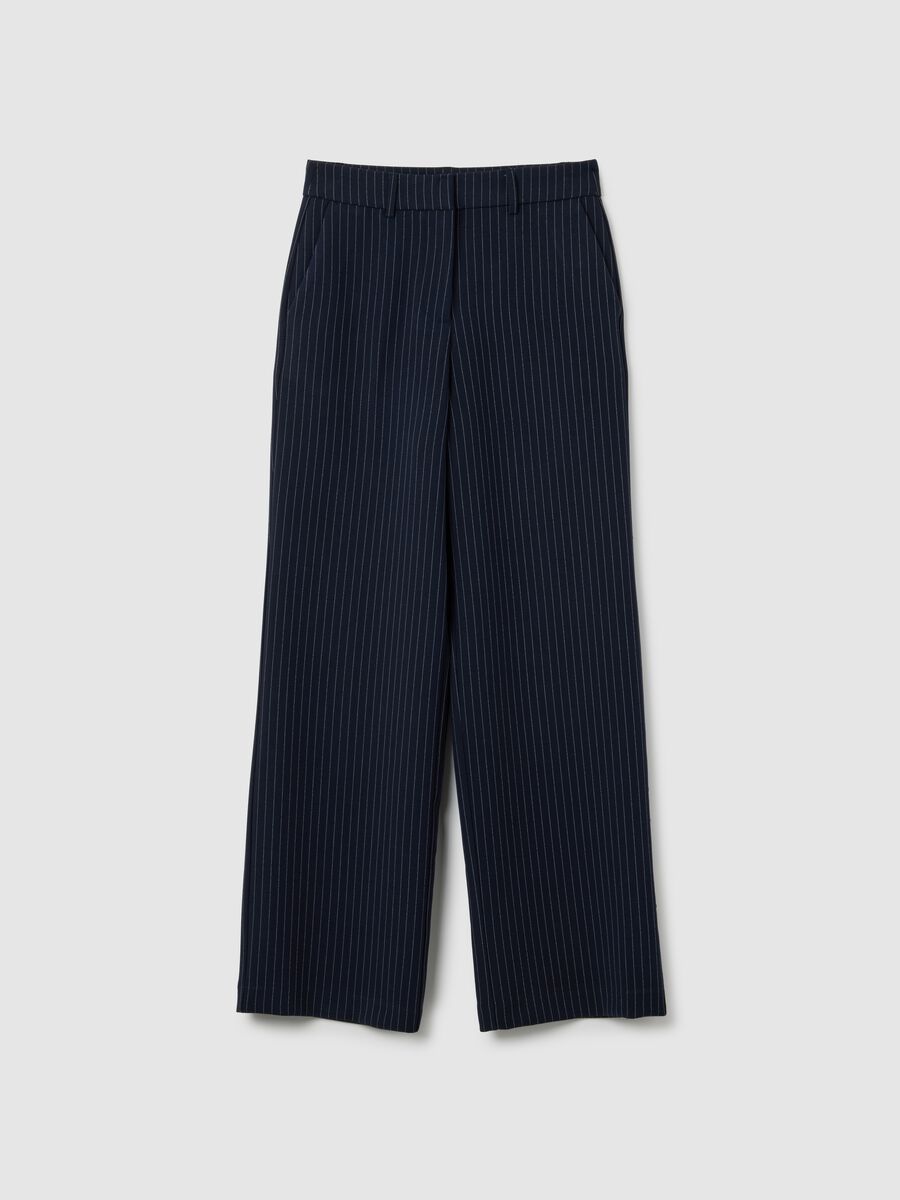 Blue trousers with elastic waistband_4