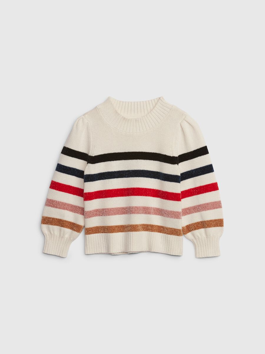 Pullover mock neck a righe_0